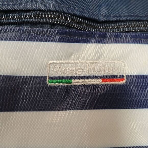 Sorrento Italia Women's Blue White Striped Double Handle One Size Tote Bags - Picture 2 of 11